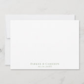 Hilton Head SC Kaart Elegante Sage Green Wedding (Achterkant)