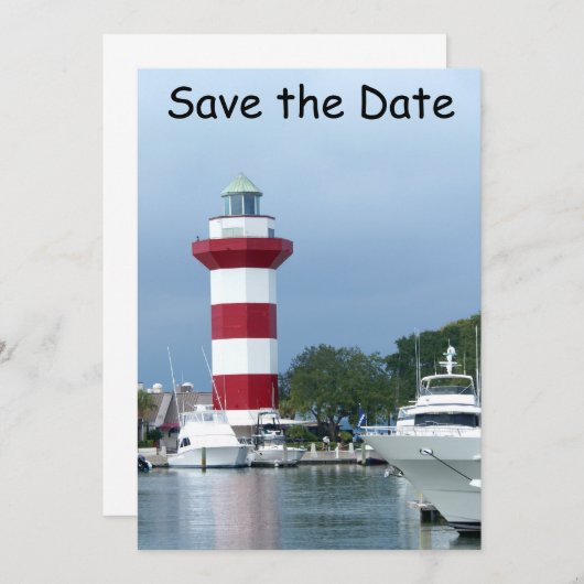 Hilton Head - Sla de datum op Save The Date (Voorkant / Achterkant)