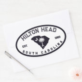 Hilton Head South Carolina Flag Map Navy Souvenir Ovale Sticker (Envelop)