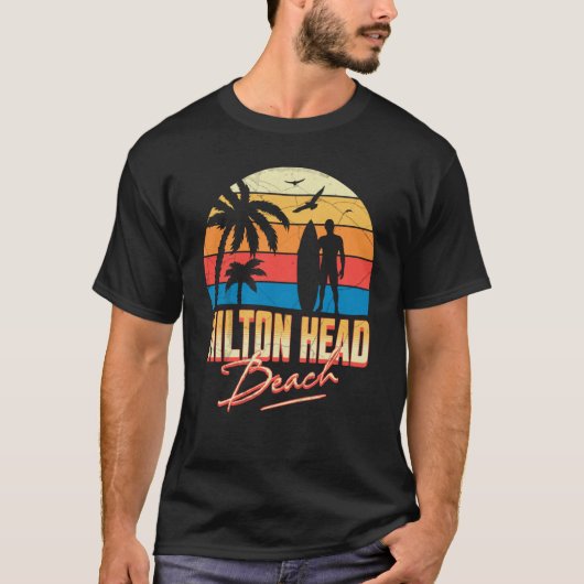 Hilton Head South Carolina Surfing Surf Summer Vac T-shirt (Voorkant)