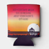 Hilton Head vuurtoren SC Retro Sunset Souvenirs Blikjeskoeler (Achterkant)