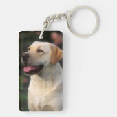 Hilton, portret van Labrador Retriever Sleutelhanger (achterkant)