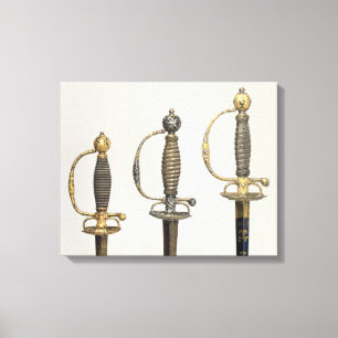 Hilts met drie Franse woorden: een staal Canvas Afdruk