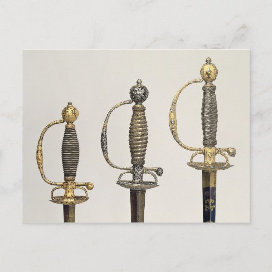 Hilts of three French swords: one of steel Briefkaart (Voorkant)