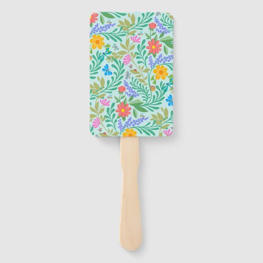 Him Elegant Boho Bloemen Bruids Bruiloft Douche Sp Handwaaier (Achterkant)