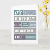 Him Modern Fun Humor Birthday Kaart (Gele Bloem)