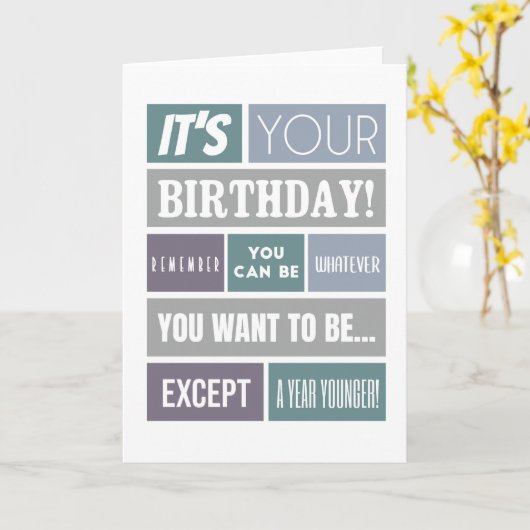 Him Modern Fun Humor Birthday Kaart (Gele Bloem)