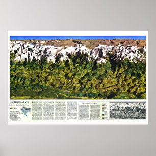 "Himalaya: 1988 High Panorama Map ... Poster