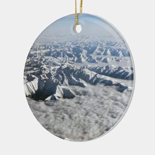 Himalaya-bergen onder wolken - Tibet Keramisch Ornament (Links)