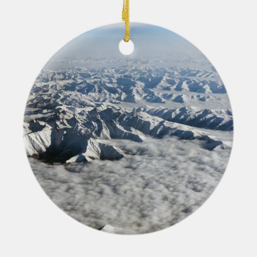 Himalaya-bergen onder wolken - Tibet Keramisch Ornament (Achterkant)