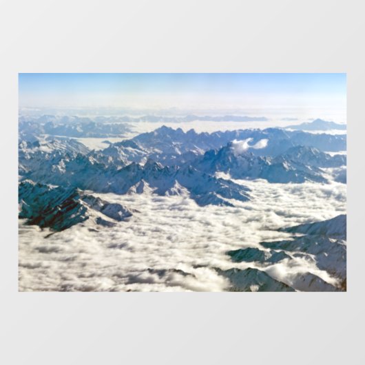 Himalaya-bergen onder wolken - Tibet Raamsticker (Vel)