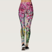 Himalaya Cherry Roadside Waterverf Landschap Leggings (Achterkant)