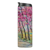 Himalaya Cherry Roadside Waterverf Landschap Thermosbeker (Geroteerd rechts)