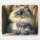 Himalaya Diva Kat Op Een Stoel Muismat (Voorkant)