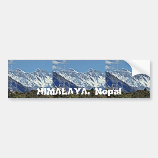 HIMALAYA - Een van de 1000 uitzichten uit NEPAL Bumpersticker (Voorkant)
