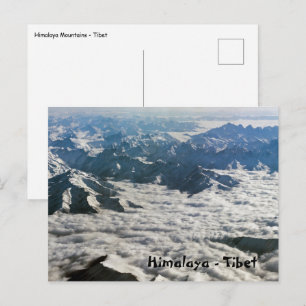 Himalaya-gebergte onder wolken - Tibet Briefkaart