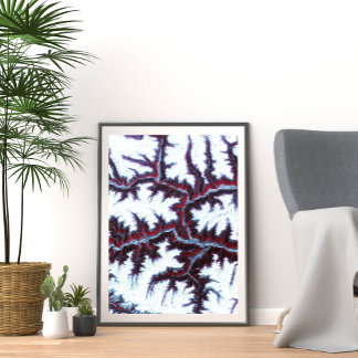 Himalaya gebergte vanuit de ruimte gezien poster