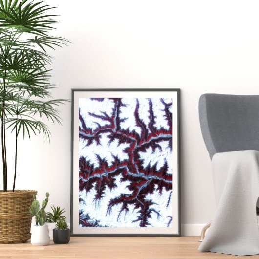 Himalaya gebergte vanuit de ruimte gezien poster