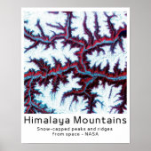 Himalaya gebergte vanuit de ruimte gezien poster (Voorkant)