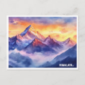Himalaya gebergte zonsopgang waterverf schilderij briefkaart (Voorkant)