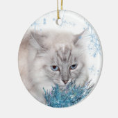 Himalaya kat Kerstmis Keramisch Ornament (Links)