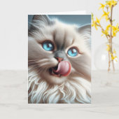 Himalaya Kat Verjaardag Humor Kaart (Gele Bloem)