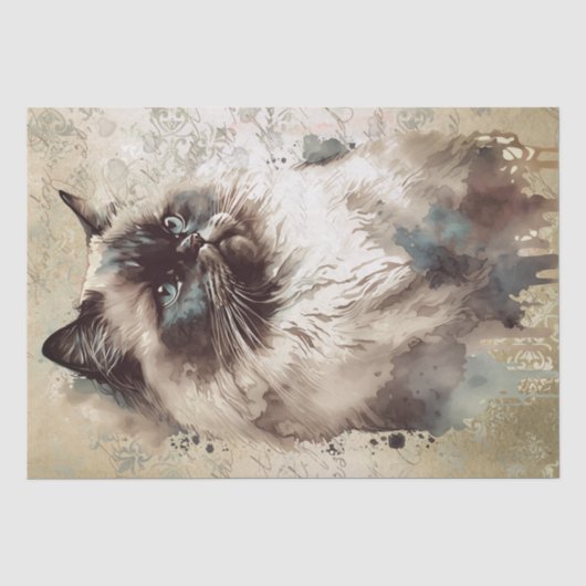 Himalaya Kat Waterverf Tissuepapier (Voorkant)