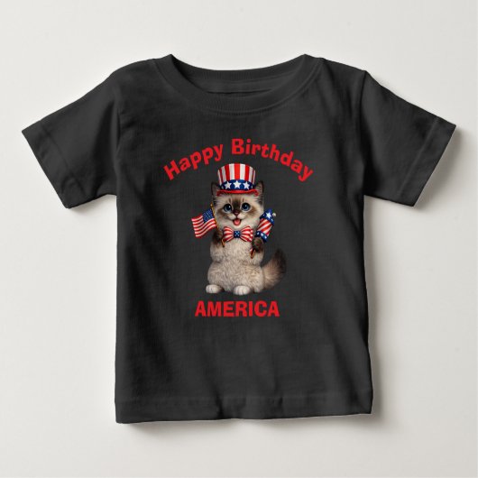 Himalaya Kitten (1j) Patriottisch Kinder T-Shirt (Voorkant)