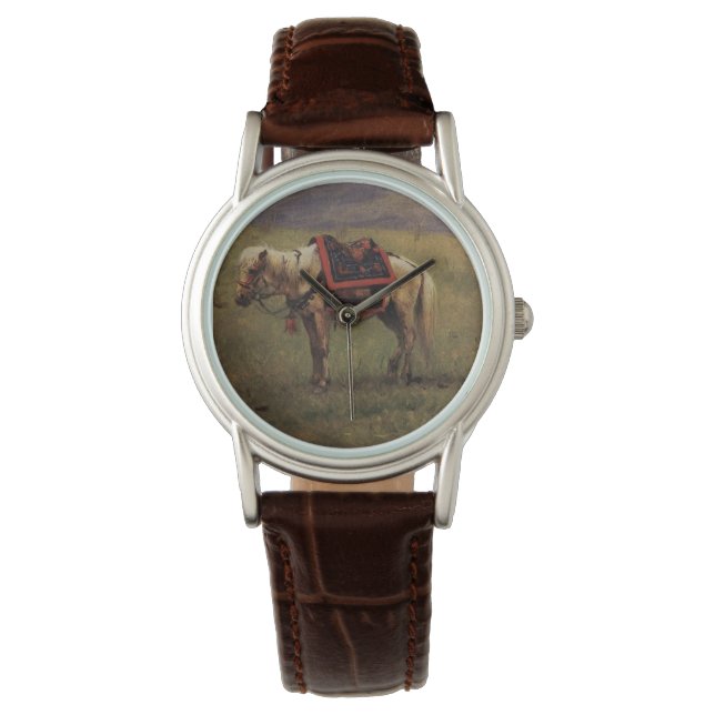 Himalaya (kleine paarden) (Vasily Vereshchagin) Horloge (Voorkant)