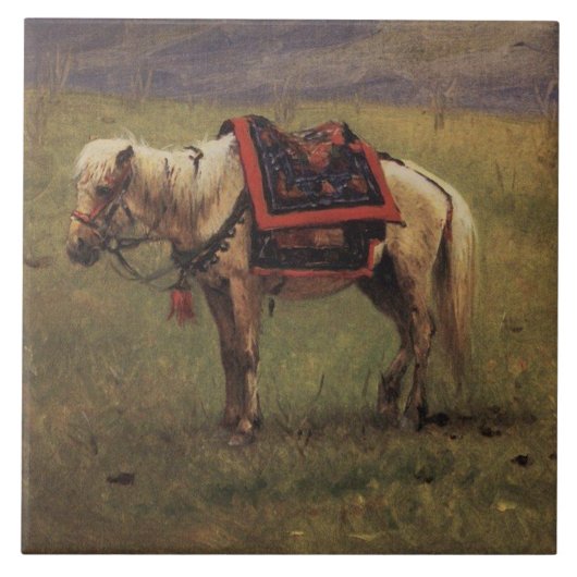 Himalaya (kleine paarden) (Vasily Vereshchagin) Tegeltje (Voorkant)
