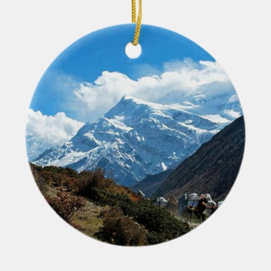 Himalaya Mount Everest India Nepal - reiszomer Keramisch Ornament (Voorkant)