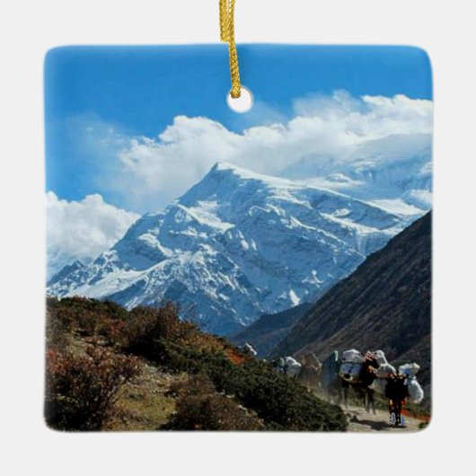 Himalaya Mount Everest India Nepal - reiszomer Keramisch Ornament (Voorkant)