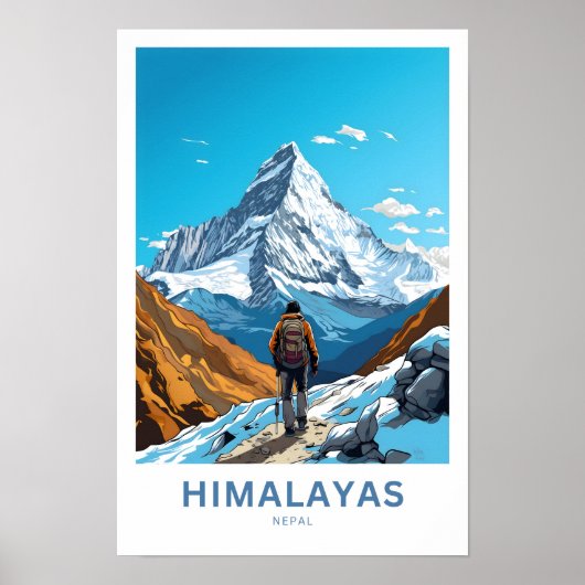 Himalaya Nepal Reisprint Poster (Voorkant)
