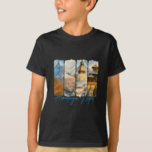 Himalaya Nepal Reizen Trip Borstelstreek Souvenir T-shirt