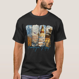 Himalaya Nepal Reizen Trip Penseelstreek Souvenir T-shirt