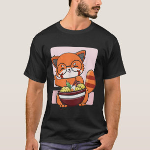 Himalaya Rode Panda Ra Ik hou van Ra Japanse noede T-shirt
