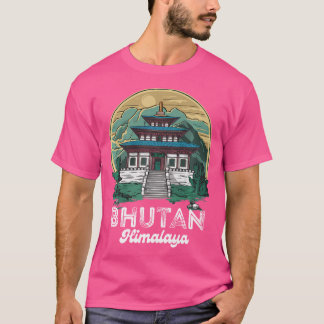 Himalaya tempel Bhutan kostuum wandelen Bhutanese  T-shirt