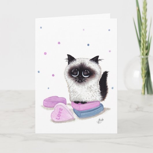 Himalaya Valentijn Snoep Cat van Bihrle Feestdagen Kaart (Voorkant)