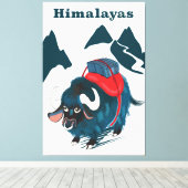Himalaya vintage reisposter canvas afdruk (Insitu (Houten vloer))