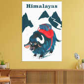 Himalaya vintage reisposter canvas afdruk (Insitu (Woonkamer))