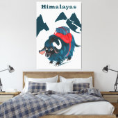Himalaya vintage reisposter canvas afdruk (Insitu (Slaapkamer))