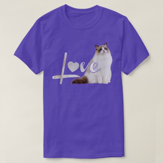Himalayan Birman Ragdoll Snowshoe LOVE Kitten T-shirt (Design voorkant)