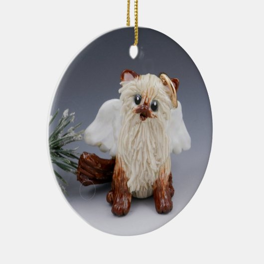 Himalayan Cat Angel-Ornament Keramisch Ornament (Rechts)