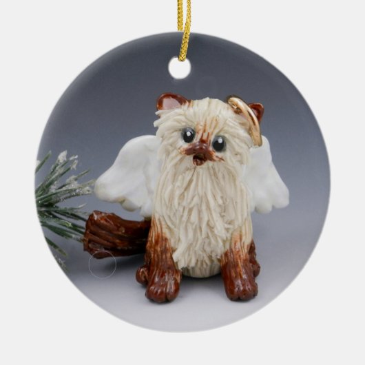 Himalayan Cat Angel-Ornament Keramisch Ornament (Voorkant)
