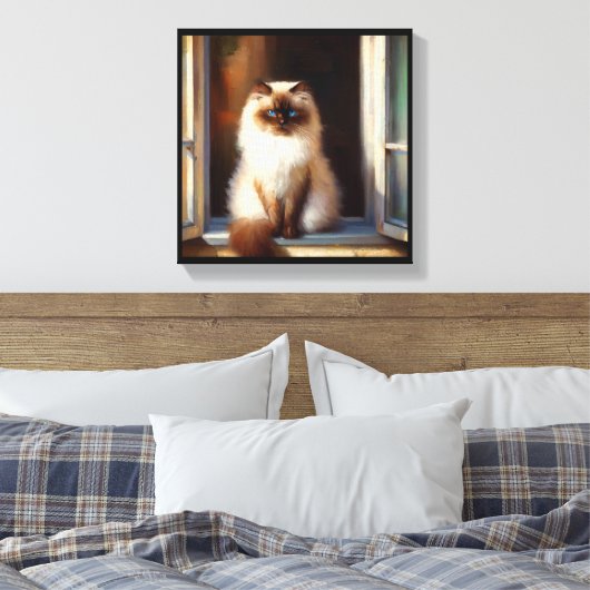 Himalayan Cat Canvas Afdruk (Insitu (Slaapkamer))