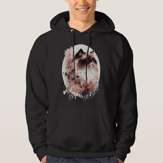 Himalayan Cat Cherry Blossom Japanese Sakura Hoodie (Voorkant)
