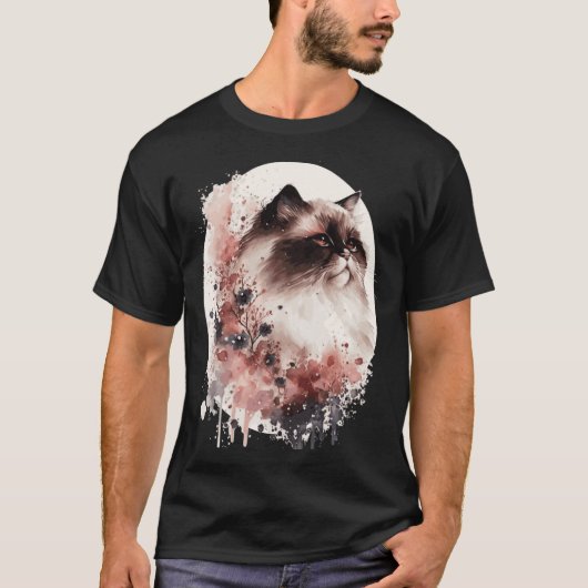 Himalayan Cat Cherry Blossom Japanese Sakura T-shirt (Voorkant)