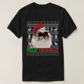 Himalayan Cat Feliz Meowidad Funny KerstPullo T-shirt (Design voorkant)