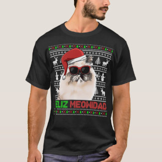 Himalayan Cat Feliz Meowidad Funny KerstPullo T-shirt