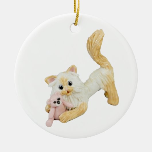 Himalayan Cat Flame-point keramisch Ornament (Voorkant)